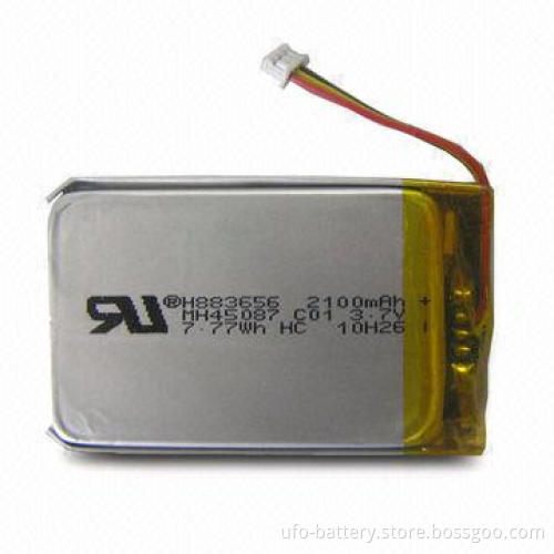 Lithium Polymer Battery Pack for GPS/PSP, 3.7V Voltage, 2,100mAh Capacity, Sized 9.2 x 37 x 57.5m